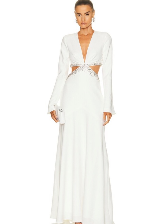 A.L.C. Dresses & Skirts - A.L.C. Trina dress Elegant White Cutout Evening Gown with Rhinestone Accents